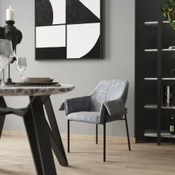 KARE Armlehnstuhl Bess Grau Flitter Outlet