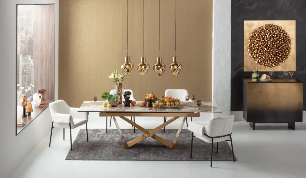 KARE Ausziehtisch Connesso Brass 200(+60)x90cm Discount