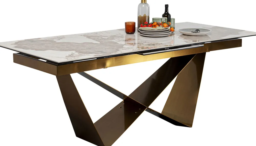 KARE Ausziehtisch Connesso Brass 200(+60)x90cm Discount