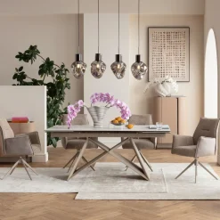 KARE Ausziehtisch Nelly Greige 180(40+40)x90cm Sale