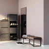 KARE Bank Crossover Grau Schwarz 90x40cm New