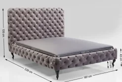 KARE Bett Desire Hoch Silbergrau 180x200 cm Online