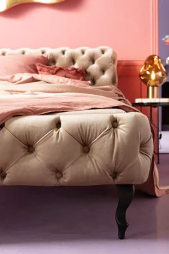 KARE Bett Desire Velvet Ecru 160x200cm Online