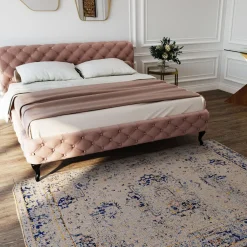 KARE Bett Desire Velvet Ecru 180x200cm Discount