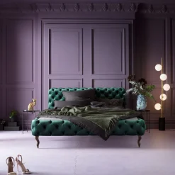 KARE Bett Desire Velvet Grün 160x200cm Sale