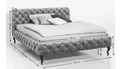 KARE Bett Desire Velvet Rose 180x200cm Online