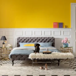 KARE Bett Desire Velvet Silbergrau 160x200 cm Sale