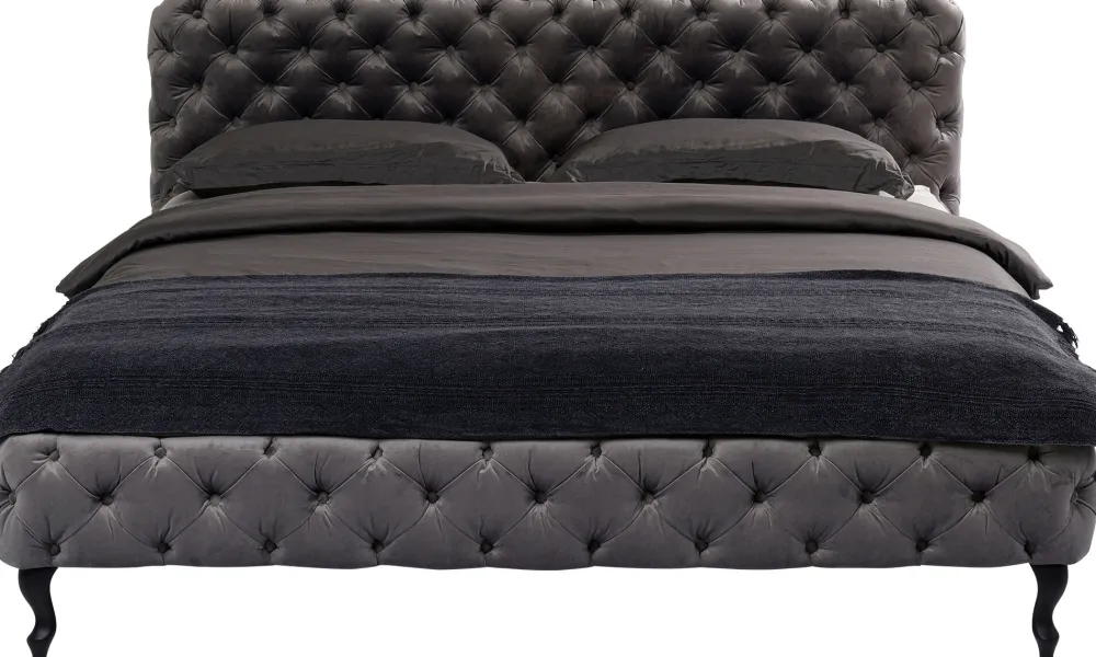 KARE Bett Desire Velvet Silbergrau 160x200 cm Sale