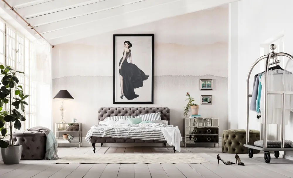 KARE Bett Desire Velvet Silbergrau 160x200 cm Sale