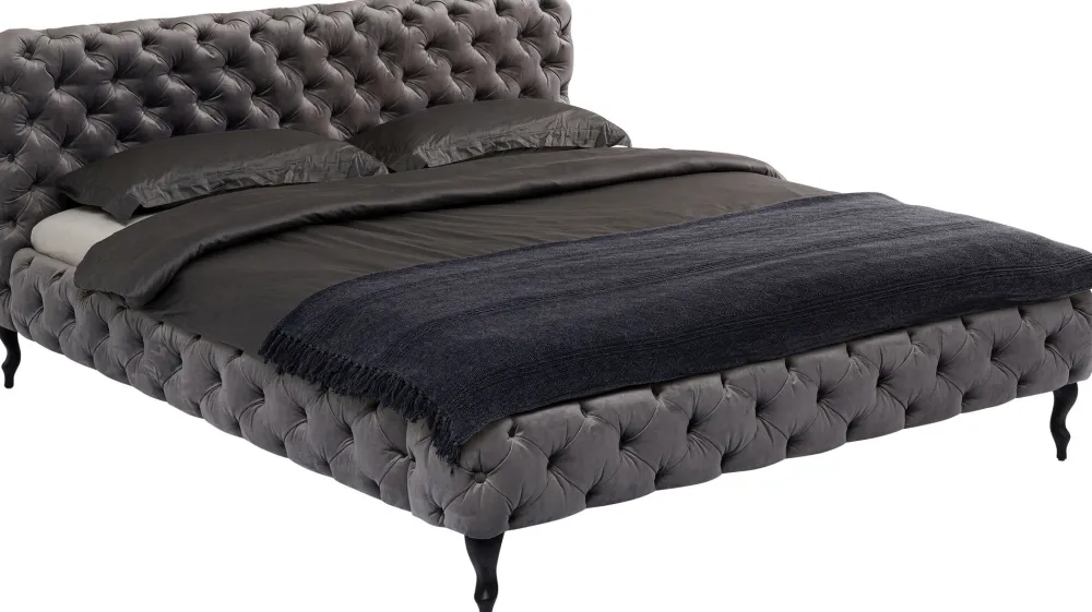 KARE Bett Desire Velvet Silbergrau 160x200 cm Sale