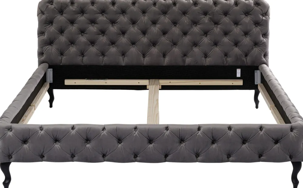 KARE Bett Desire Velvet Silbergrau 160x200 cm Sale