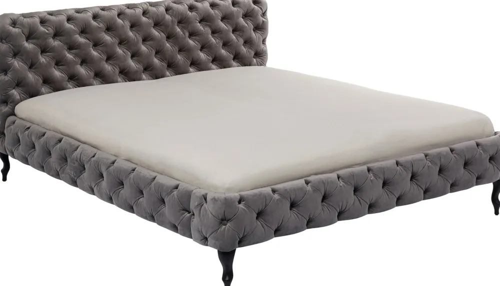 KARE Bett Desire Velvet Silbergrau 160x200 cm Sale