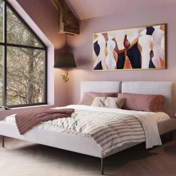KARE Bett East Side Cord Grau 180x200cm Hot