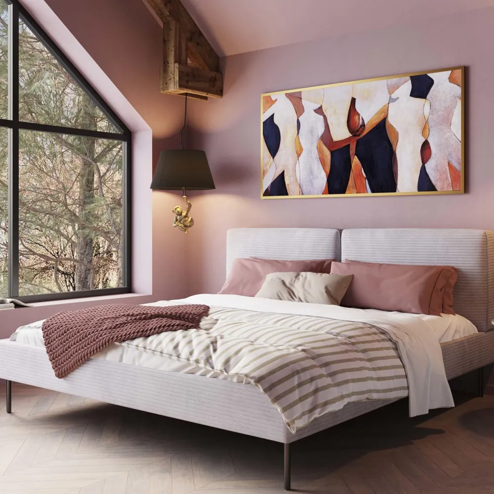 KARE Bett East Side Cord Grau 180x200cm Hot