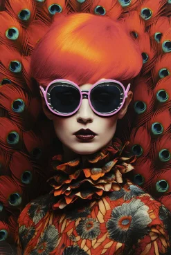 KARE Bild Fancy Red Lady LED 120x80cm Hot