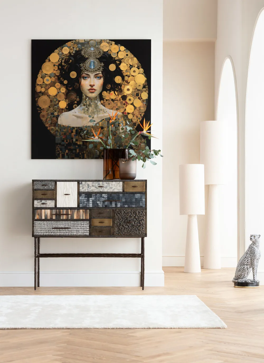 KARE Bild Glas Art Nouveau Lady 3D 120x120cm Sale