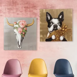 KARE Bild Touched Dog with Pineapple 80x80cm