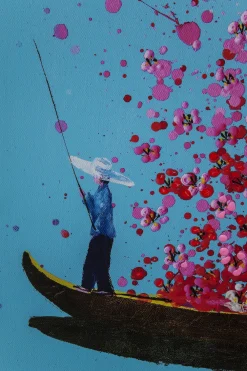 KARE Bild Touched Flower Boat Blau Pink 120x160cm Best