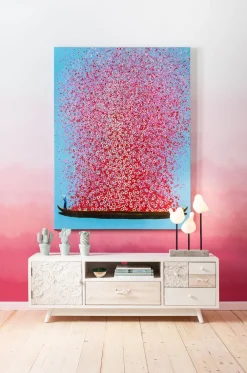 KARE Bild Touched Flower Boat Blau Pink 120x160cm Best