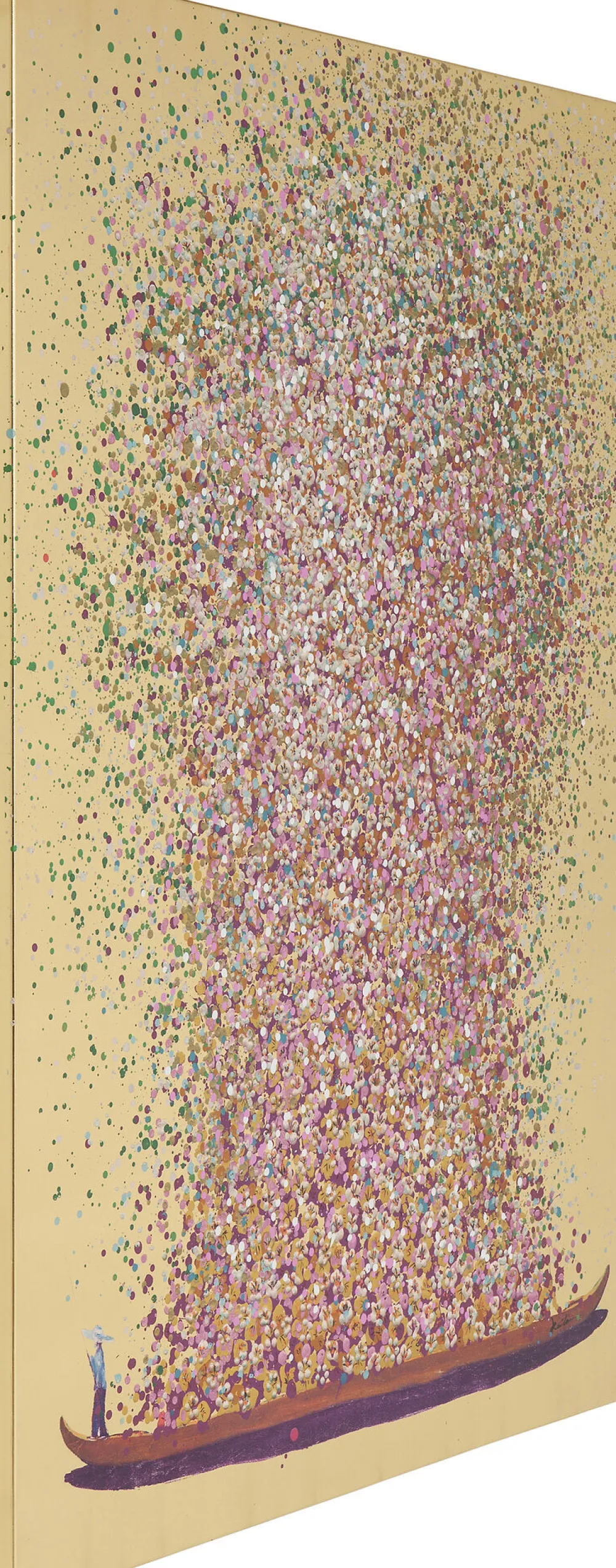 KARE Bild Touched Flower Boat Gold Pink 80x100cm Clearance