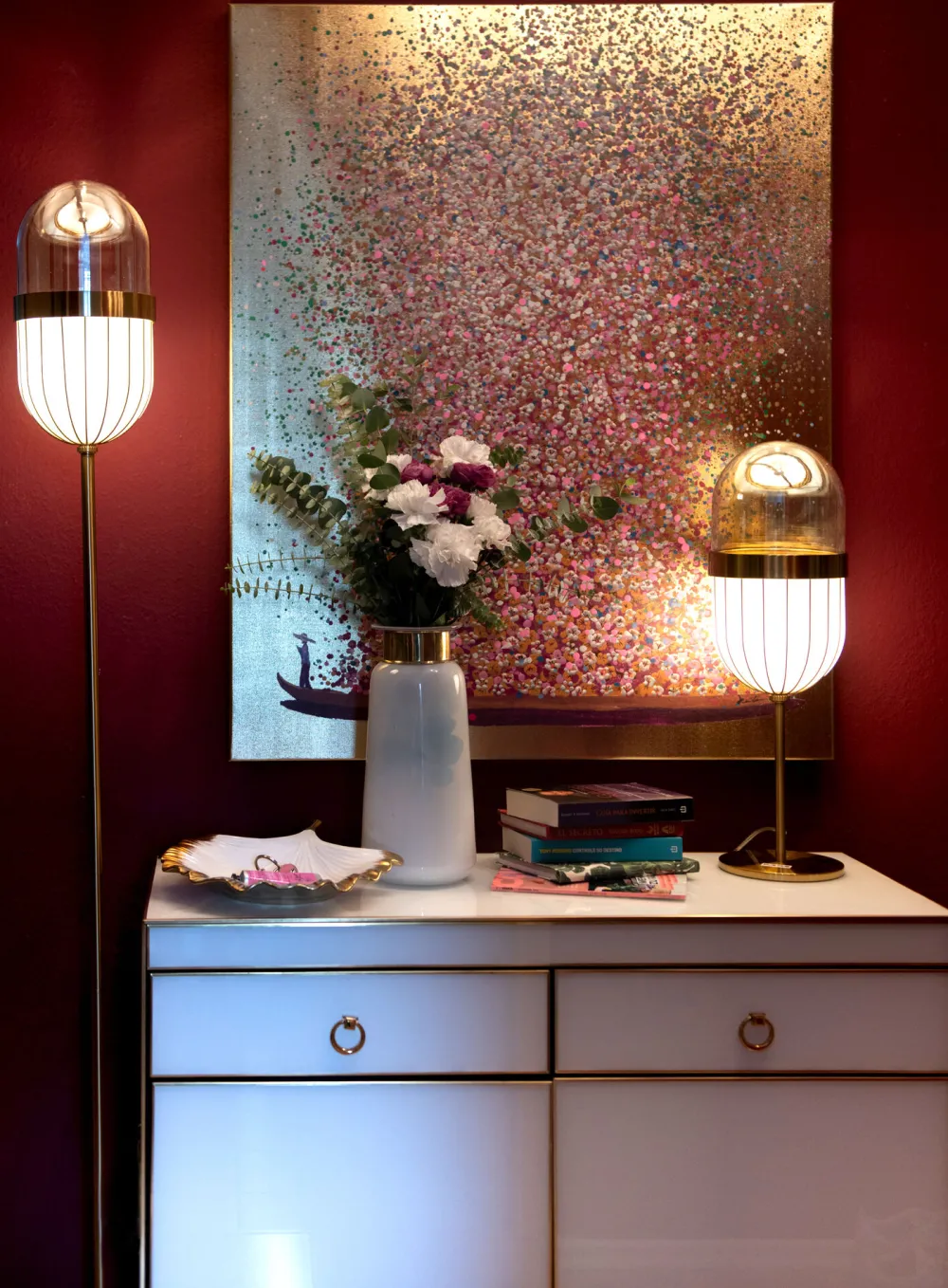 KARE Bild Touched Flower Boat Gold Pink 80x100cm Clearance