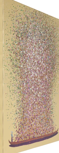 KARE Bild Touched Flower Boat Gold Pink 120x160cm Sale