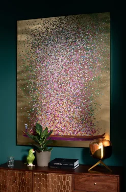 KARE Bild Touched Flower Boat Gold Pink 120x160cm Sale