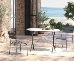 KARE Bistrotisch Kaffeehaus Oval Weiß 120x60cm New