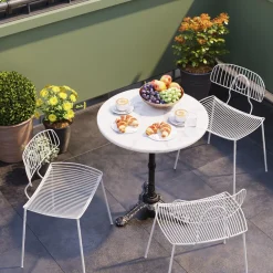 KARE Bistrotisch Kaffeehaus Rund Weiß Ø61 Online
