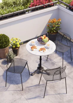 KARE Bistrotisch Kaffeehaus Rund Weiß Ø61 Online