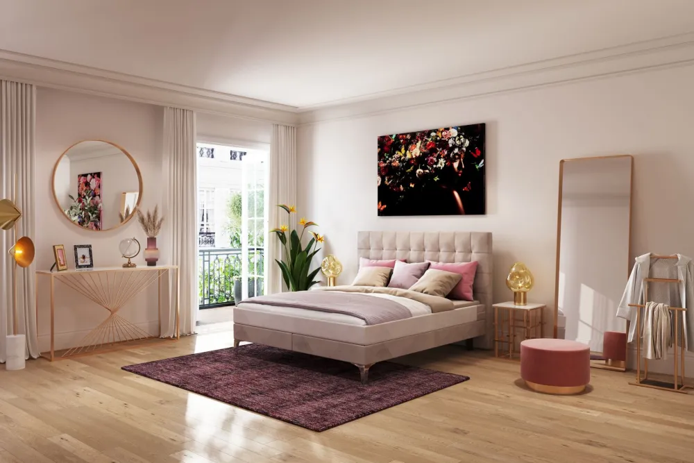 KARE Boxspringbett Benito Star Creme 160x200cm Discount