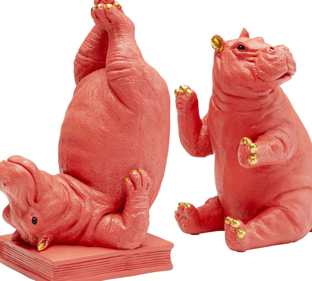 KARE Buchstütze Hippo Pink (2/Set) New