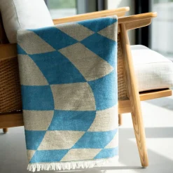 KARE Decke Checker Blau Grün 170x130cm Best