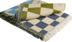 KARE Decke Checker Blau Grün 170x130cm Best