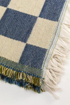 KARE Decke Checker Blau Grün 170x130cm Best