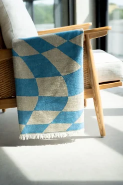 KARE Decke Checker Blau Grün 170x130cm Best