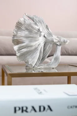 KARE Deko Figur Betta Fish Silber Klein Clearance