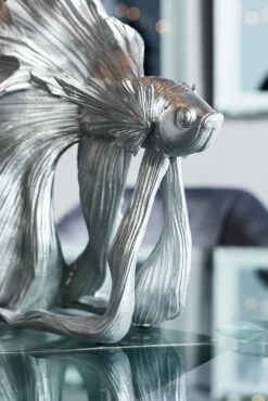 KARE Deko Figur Betta Fish Silber Klein Clearance