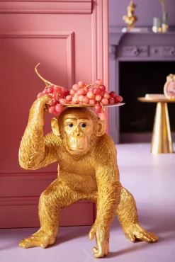 KARE Deko Figur Butler Playing Chimp Gold 52cm Hot
