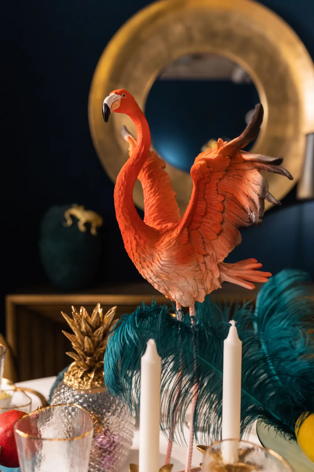 KARE Deko Figur Flamingo Road Fly 66cm Hot