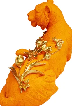 KARE Deko Figur Flower Leopard Orange 26cm Outlet