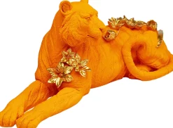 KARE Deko Figur Flower Leopard Orange 26cm Outlet