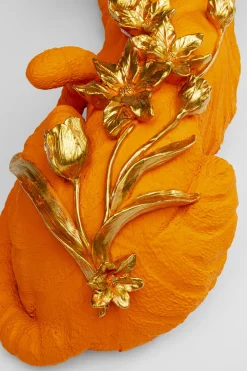 KARE Deko Figur Flower Leopard Orange 26cm Outlet