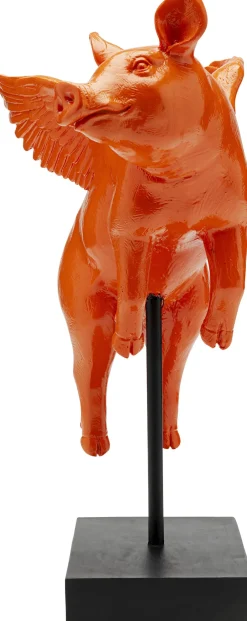 KARE Deko Figur Flying Pig Orange 29cm Clearance