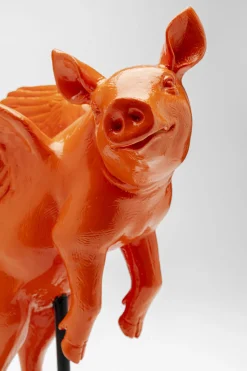 KARE Deko Figur Flying Pig Orange 29cm Clearance