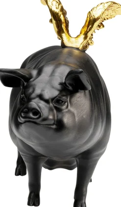 KARE Deko Figur Flying Pig Schwarz 21cm New
