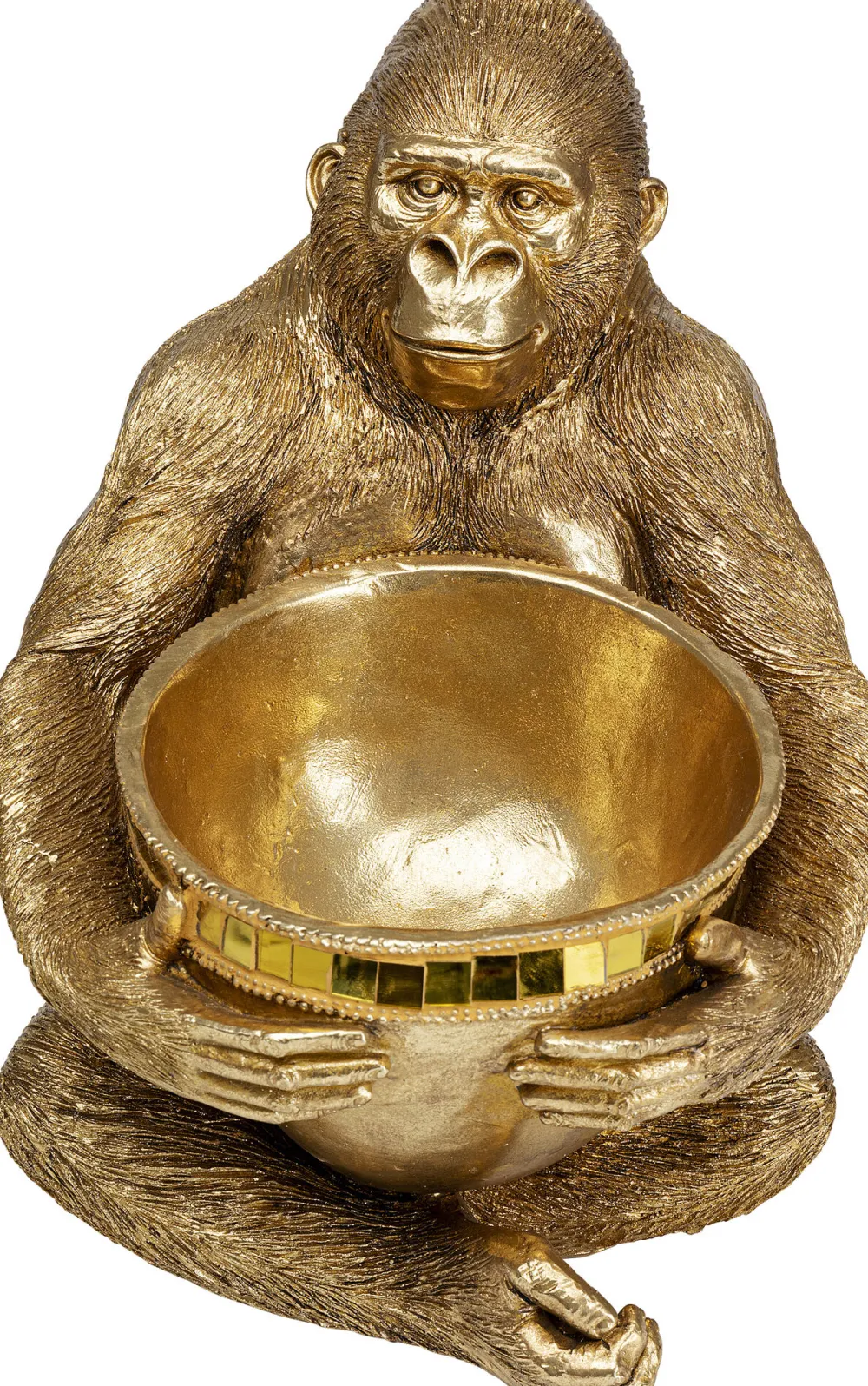 KARE Deko Figur Gorilla Holding Bowl Gold 41cm Clearance