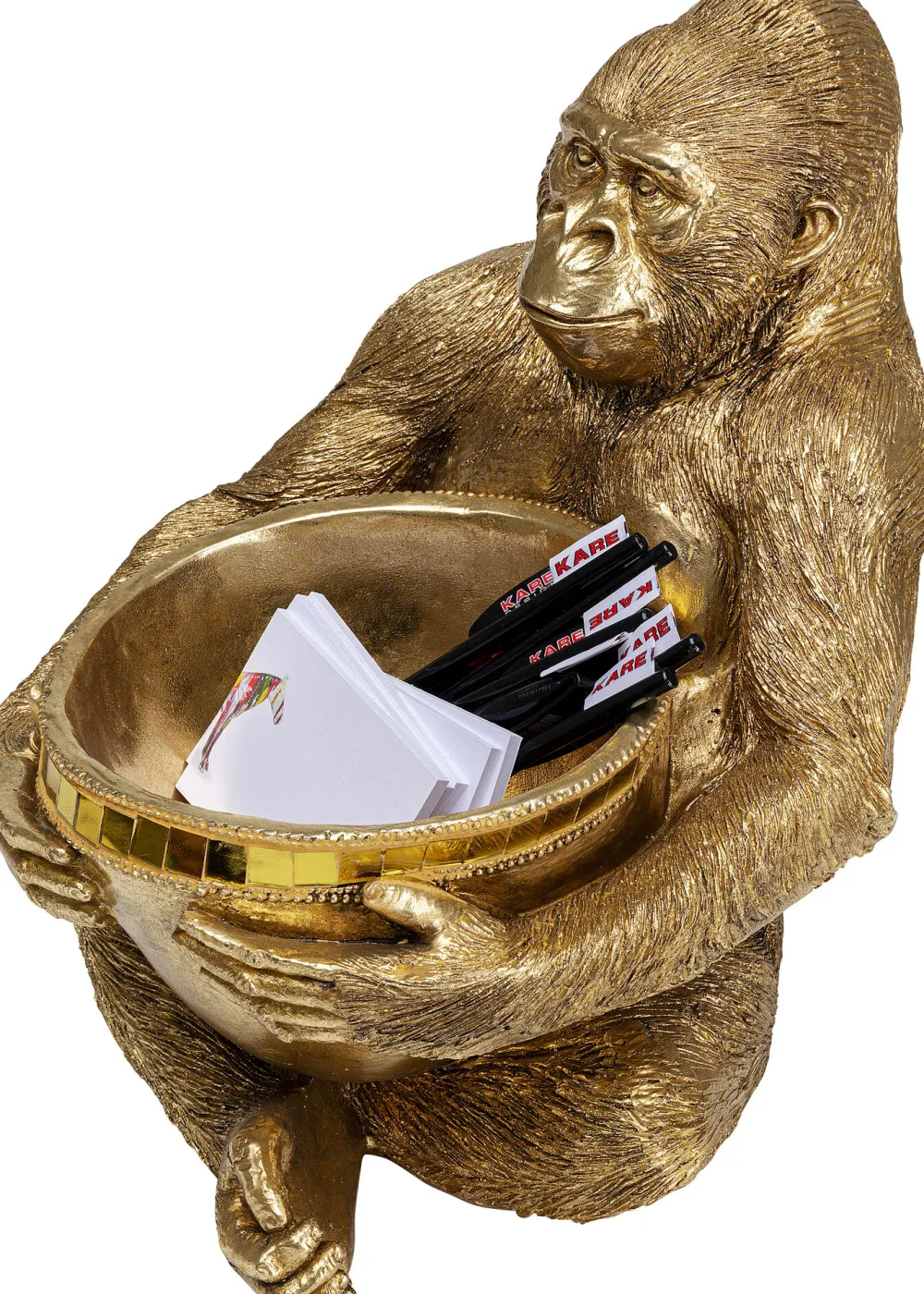 KARE Deko Figur Gorilla Holding Bowl Gold 41cm Clearance