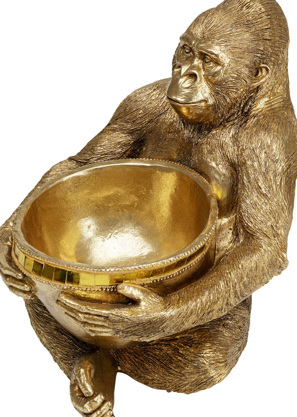 KARE Deko Figur Gorilla Holding Bowl Gold 41cm Clearance