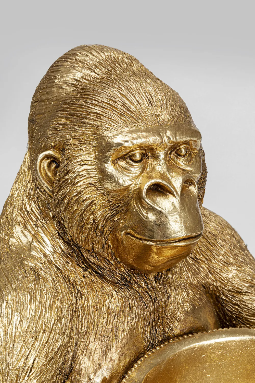 KARE Deko Figur Gorilla Holding Bowl Gold 41cm Clearance
